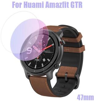 1Pc Clear Film Gehard Glas Screen Protector Voor Amazfit Gtr Smart Horloge 42/47Mm Horloges Accessoires Waterdicht effen Screen 1stk 47paars licht