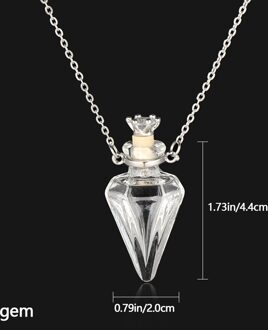 1Pc Clear Heart Fles Essentiële Olie Hanger Murano Glass Parfum Kettingen Rvs Ketting Parfums Sieraden Voor Vrouwen gem