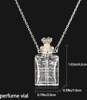 1Pc Clear Heart Fles Essentiële Olie Hanger Murano Glass Parfum Kettingen Rvs Ketting Parfums Sieraden Voor Vrouwen perfume vial