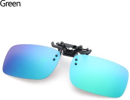 1Pc Clip-On Zonnebril Outdoor Draagbare UV400 Bescherming Gepolariseerde Brillen Anti-Glare Rijden Bril Op Flip zonnebril groen