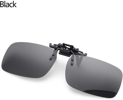 1Pc Clip-On Zonnebril Outdoor Draagbare UV400 Bescherming Gepolariseerde Brillen Anti-Glare Rijden Bril Op Flip zonnebril zwart