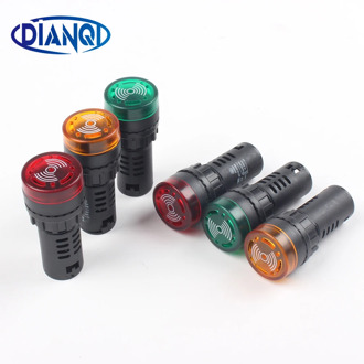1pc colorful AD16-22SM 12V 24V 220V 22mm Flash Signal Light Red LED Active Buzzer Beep Alarm Indicator Red Green Yellow