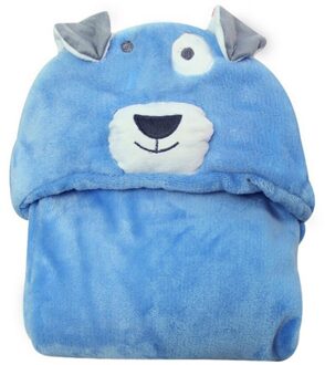 1pc Comfortabele Baby Badjas Leuke Animal Cartoon Baby Deken Kids Hooded Badjas Peuter Baby Badhanddoek blauw hond