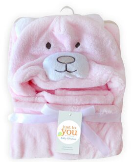 1pc Comfortabele Baby Badjas Leuke Animal Cartoon Baby Deken Kids Hooded Badjas Peuter Baby Badhanddoek roze beer