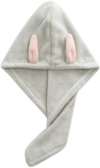 1Pc Coral Fluwelen Snelle Droge Baden Handdoek Cap Kids Douche Caps Haar Magic Drogen Baden Handdoek Cap Wrap Hoed badkamer Producten grijs
