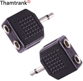 1Pc Couple Jack 3.5 Portable Earphone Connector 3.5mm MONO Plug to Double 3.5 MM Jack Adapter