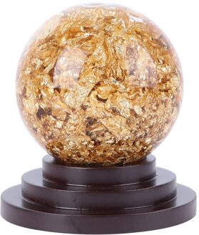 1Pc Crystal Ball Decor Desktop Crystal Ball Ornament Decoratieve Craft (Golden)