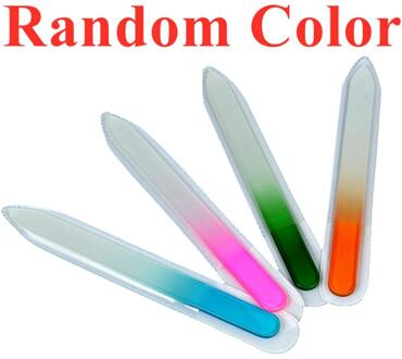 1Pc Crystal Glass Nail Art Bestanden Dubbel Werk Kanten Crystal Glass Nail Art Files Buffing Schuren Manicure Apparaat Nail art Gereedschap