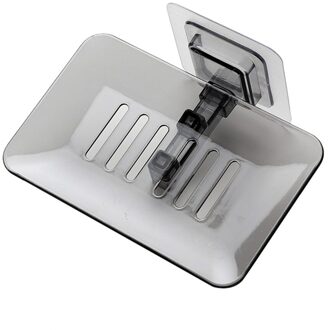 1PC Crystal transparent soap dish Different colors optional Punch-free wall hanging soap dish Bathroom supplies zwart