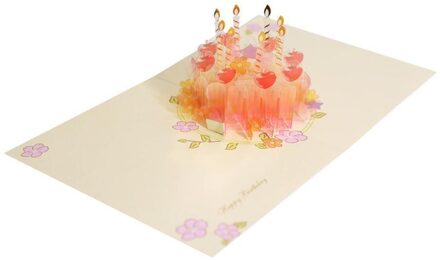 1Pc Crystal Verjaardagstaart Wenskaart 3D Stereo Wenskaart Kaart Valentijnsdag Party Anniversary T7Q2
