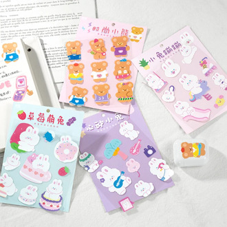 1pc Cute Animals Stickers Bear Rabbit Decoration Scrapbooking Korean DIY Diary Album Stick Label Kawaii Stationary School Supply
