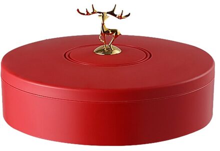 1Pc Deksel Plastic Verdeeld Gedroogd Fruit Lade Noten Opbergdoos Voor Party rood