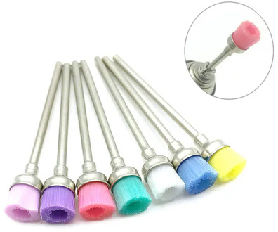 1Pc Dental Bowl Polisher Brush Nail Art Drill Bit Cleaning Brushes Manicure Accessories Dentistry Material 7 Colors