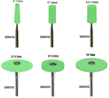1pc dental lab ceramics diamond stone polish grinder for zirconia polishing fast grinding no need water cooling green