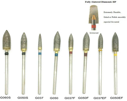 1Pc Dental Polisher Fully Sintered Diamond Burs Dental Lab Tool Trimming Drill For Metal and Jewellery