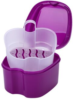 1Pc Dental Valse Tanden Opbergdoos Met Opknoping Netto Container Tanden Organizer Cleaning Tanden Case Orale Tand Zorg Paars