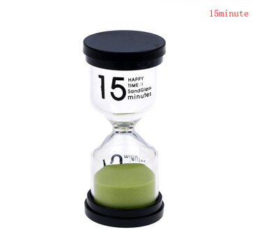 1Pc Desktop Mini Zand Klok Timers 7 Kleuren 1/3/5/10/15/20/30 minuten Zandloper Timer Voor Kinderen Borstel Tanden Thuis Ornament 15 Minutes