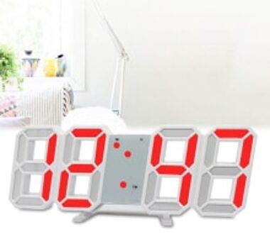 1Pc Digitale 3D Led Bureau Muur Snooze Wekker 12 / 24 Uur Display Apparatuur rood