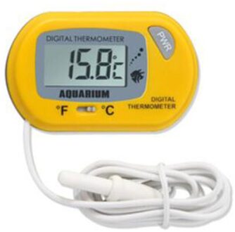 1Pc Digitale Lcd Fish Tank Thermometer Aquarium Probe Water Temperatuur Monitor geel