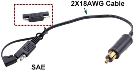 1pc DIN Hella Powerlet Plug to SAE Battery Adapter Connector Cable for BMW Motorcycle with SAE To SAE Adapter