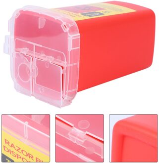 1Pc Dispenser Scheermes Wegwerp Case Opslag Container Doos Voor Barbershop Salon Recycling (Geel) rood