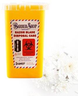 1Pc Dispenser Scheermes Wegwerp Case Opslag Container Doos Voor Barbershop Salon Recycling (Geel)