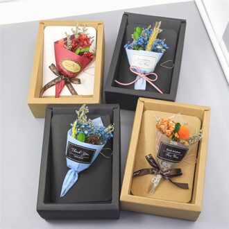 1pc DIY Kraftpapier Handgemaakte Droge Bloem Uitnodiging Wenskaart met Envelop Doos Kerst Bruiloft Gunsten Willekeurige