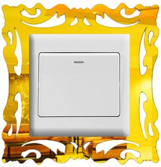 1Pc Diy Schakelaar Sticker Home Decor Muurstickers Spiegel Stijl Fotolijsten Voor Winkel Schakelaar Home Decor Slaapkamer Woonkamer room Parlor Goud
