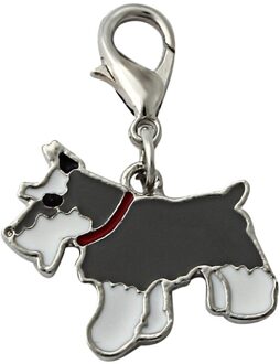 #1Pc Dogtag Schijf Grey Schnauzer Huisdier Id Emaille Accessoires Kraag Ketting Hanger Hond Tag Collier Chien arnes Perro F10