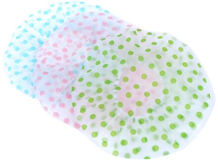 1Pc Dot Waterdichte Douche Cap Thicken Elastische Bad Hoed Badmuts Voor Vrouwen Haar Salon Badkamer Producten 3 Kleur roze