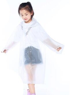 1Pc Draagbare Herbruikbare Regenjassen Kinderen Regen Poncho Voor 6-12 Jaar Oud Cartoon Regenjas Kids Kinderen Winddicht Regen jas doorzichtig