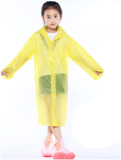 1Pc Draagbare Herbruikbare Regenjassen Kinderen Regen Poncho Voor 6-12 Jaar Oud Cartoon Regenjas Kids Kinderen Winddicht Regen jas geel