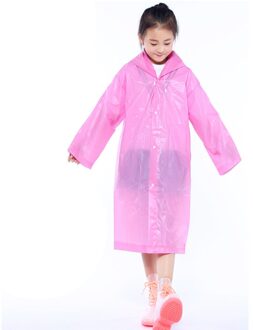 1Pc Draagbare Herbruikbare Regenjassen Kinderen Regen Poncho Voor 6-12 Jaar Oud Cartoon Regenjas Kids Kinderen Winddicht Regen jas roze