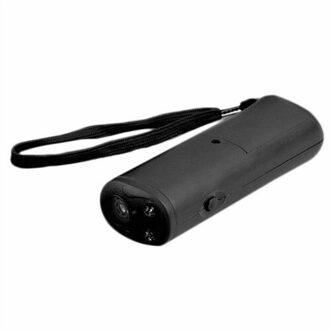 1Pc Draagbare Huisdier Hond Repeller Anti Barking Stop Bark Training Device Trainer LED Ultrasone 3 in 1 Anti Barking zonder Batterij zwart