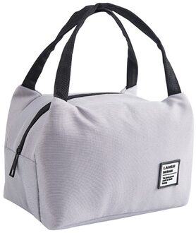 1Pc Draagbare Lunch Tas Thermische Geïsoleerde Lunch Box Tote Koeltas Bento Pouch Lunch Container School Voedsel opbergtas wit