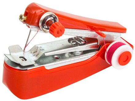 1Pc Draagbare Mini Handleiding Naaimachine Eenvoudige Bediening Naaien Gereedschap Naaien Doek Stof Handige Handwerken Tool Rood