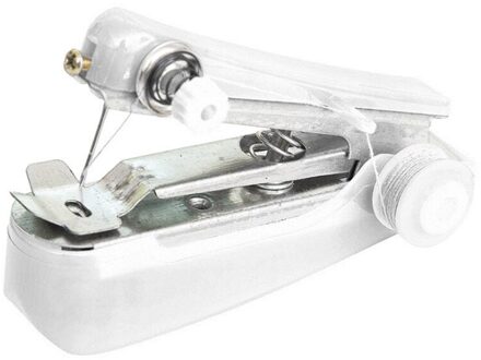 1Pc Draagbare Mini Handleiding Naaimachine Eenvoudige Bediening Naaien Gereedschap Naaien Doek Stof Handige Handwerken Tool wit