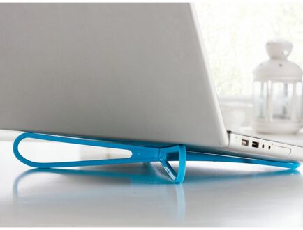 1Pc Draagbare Plastic Eenvoudige Laptop Cooling Stand Pad Rack Basis Ondersteuning Koeler Eenvoudige Cross Afneembare Notebook blauw