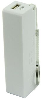 1Pc Draagbare Power Bank 18650 Externe Backup Battery Charger Met Sleutelhanger 18650 Batterij Opbergdoos wit