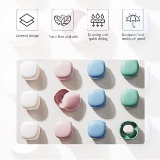 1pc Draagbare Reizen Cube Zeep Doos Plastic Waterdichte Schotel met Deksel Zeepbakje Box Handige Case Container Badkamer Accessoires groot groen