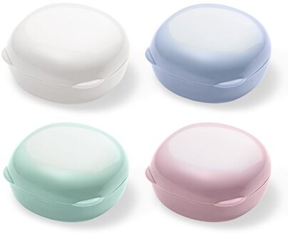 1pc Draagbare Reizen Cube Zeep Doos Plastic Waterdichte Schotel met Deksel Zeepbakje Box Handige Case Container Badkamer Accessoires klein roze