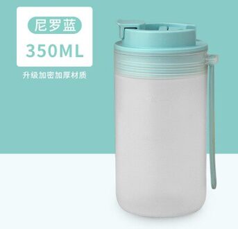 1Pc Draagbare Reizen Water Fles Met Stro Plastic Sport Fles Voor Kinderen Drinken Sap Melk Fles Lekvrij Drinkware Blauw