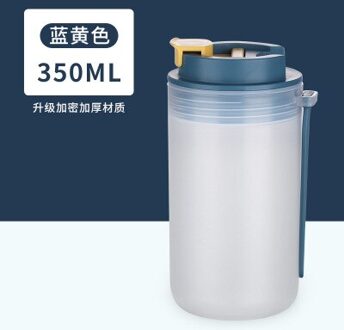 1Pc Draagbare Reizen Water Fles Met Stro Plastic Sport Fles Voor Kinderen Drinken Sap Melk Fles Lekvrij Drinkware donker blauw