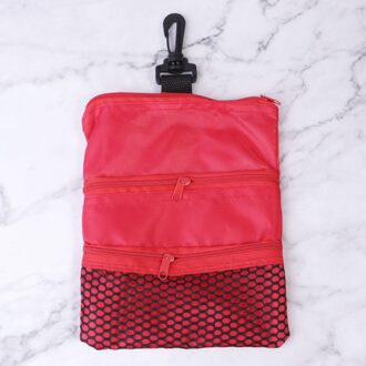 1Pc Draagbare Tee Opbergtas Bal Pouch Houder Accessoires (Rood)