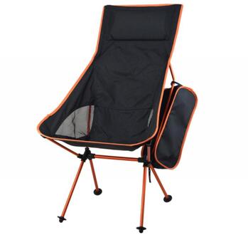 1Pc Draagbare Vouwen Camping Stoel Outdoor Vissen Zetel Ultralichte Opvouwbare Stoelen Seat Voor Vissen Festival Picknick Bbq 02 oranje