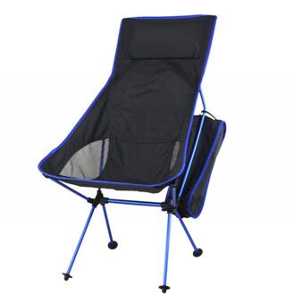 1Pc Draagbare Vouwen Camping Stoel Outdoor Vissen Zetel Ultralichte Opvouwbare Stoelen Seat Voor Vissen Festival Picknick Bbq 03 donker blauw