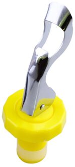 1Pc Druk Wijn Stopper Vacuüm Plug Wijn Flessenstop Wijn Saver Caps Bar Keuken Gereedschappen Wijn Flessenstop Geel