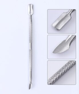 1PC Dual-ended Nail Cuticle Pusher Spoon Cutter Gel Remover Dode Huid Cleaner Rvs Pedicure Manicur Nail art Tool