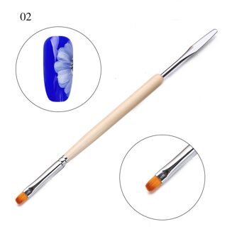 1Pc Dual-Ended Uv Nail Brush Tekening Pen Nail Art Uitbreiding Roze Zwart Gemengde Kleuren Handvat Uv Gel nail Borstel Gereedschap 02