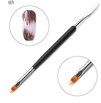 1Pc Dual-Ended Uv Nail Brush Tekening Pen Nail Art Uitbreiding Roze Zwart Gemengde Kleuren Handvat Uv Gel nail Borstel Gereedschap 03
